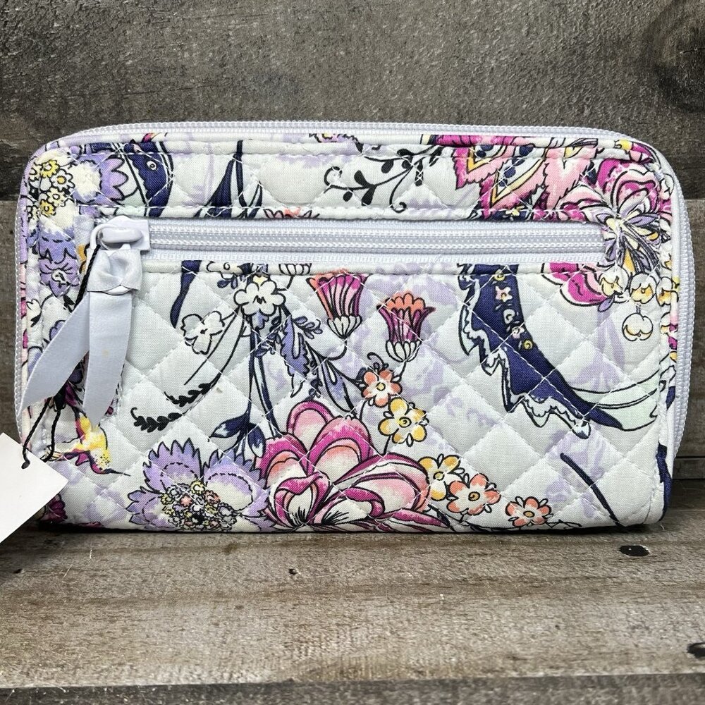 VERA BRADLEY TURNLOCK ZIP AROUND WALLET,HUMMINGBIRD PARK Brand New with Tags - Picture 4 of 13